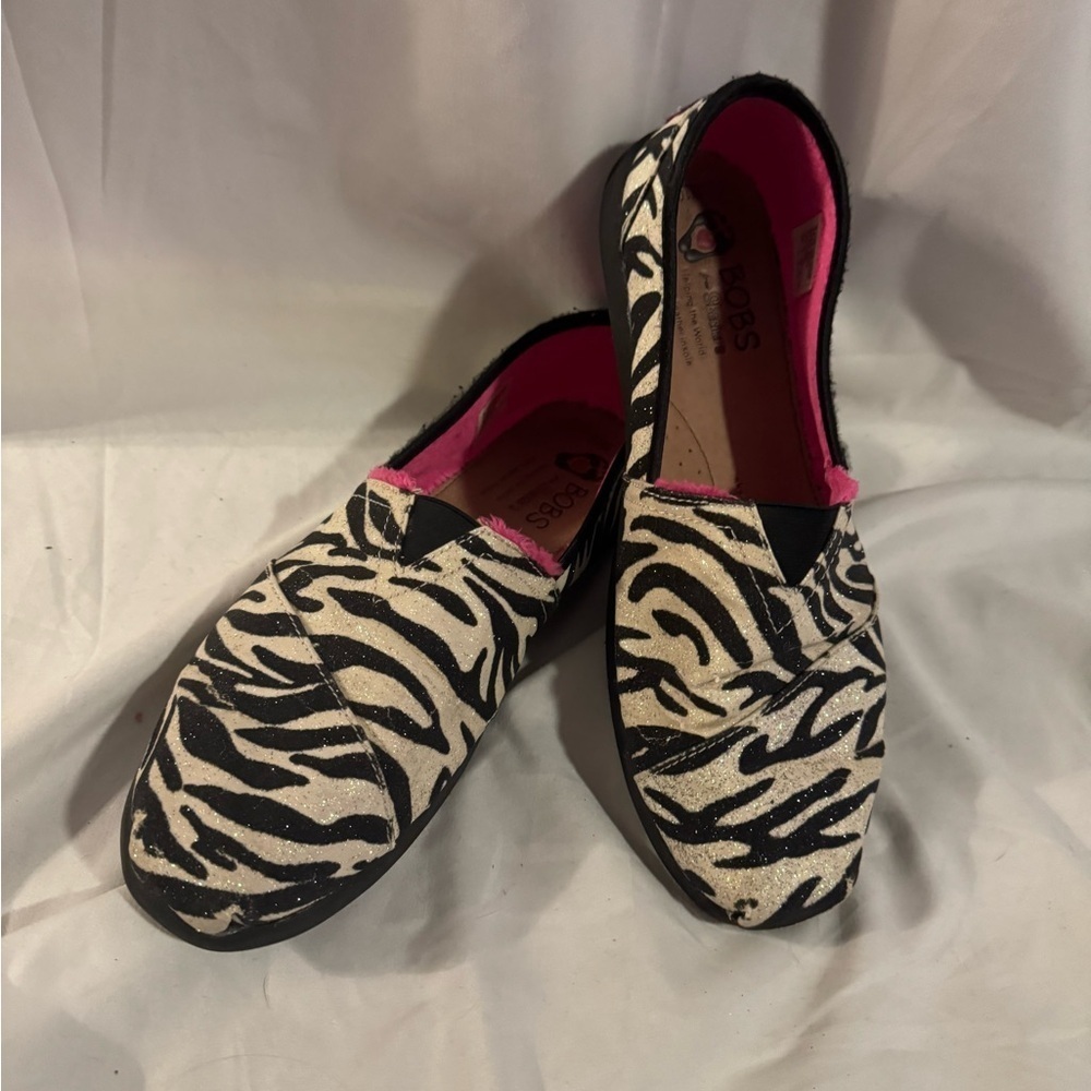 Bobs Zebra Print Slip-On Shoes